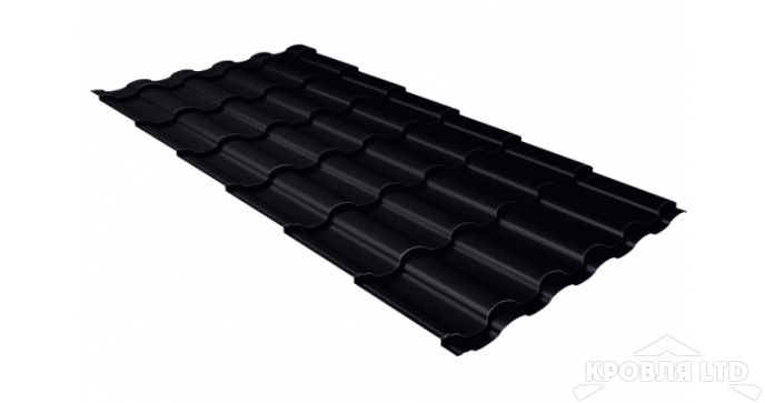 Металлочерепица Кредо, VelurХ RAL 9005 черный, толщина 0,5