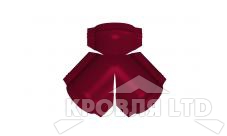 Тройник Y для конька полукруглого R80, Полиэстер RAL 3003 рубиново-красный,толщина 0,45